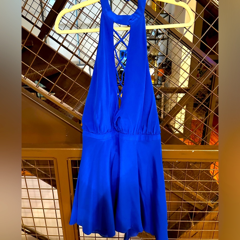 Jennifer Hope - blue short halter dress